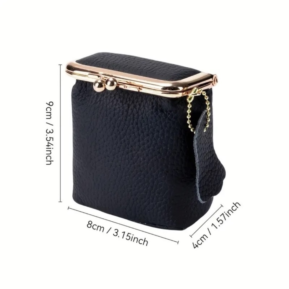 Genuine Leather Mini Lipstick Case Black